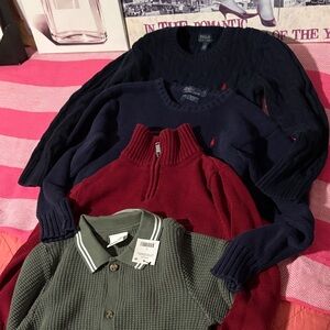 Polo by Ralph Lauren Navy sweaters CK Burgundy Sweater Green is NWT